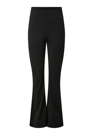 Pieces, LEGGINGS PCGEORGINA MW FLARED - Pantalon classique - black