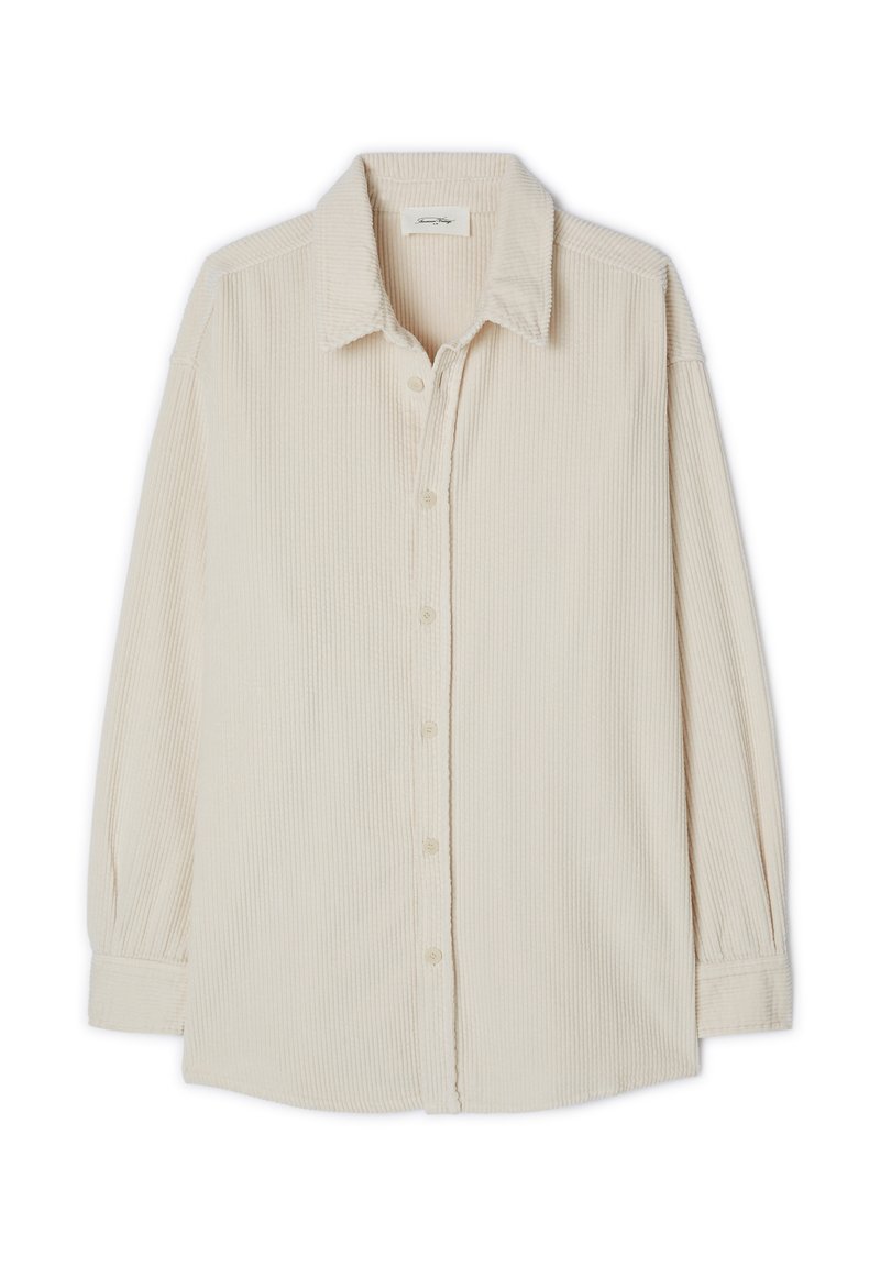 Abercrombie & Fitch - Chemise courte en flanelle à manches longues avec poche - Crème