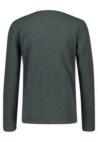 Langarmshirt in donkergroen, gemaakt van zachte stof met een gestructureerde afwerking, met een ronde halslijn en een ontspannen pasvorm.