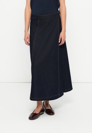 VMCALISTA ANKEL SKIRT - Falda acampanada - dark blue denim