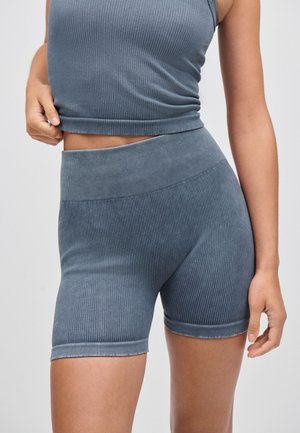 HIGH WAIST RIBBED CYCLING  - Kratke hlače - new indigo blue