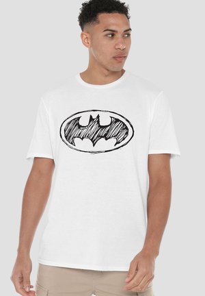 DC COMICS - BATMAN, BATMAN SKETCH LOGO - Print T-shirt - white