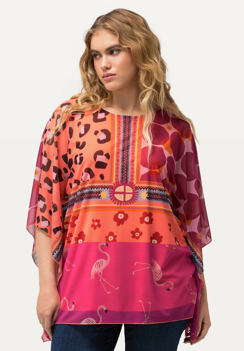 Ulla Popken DRAPED LAYERED - Bluse - coral