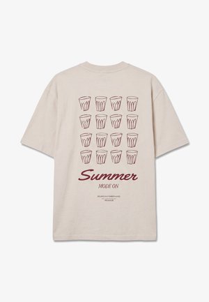Pegador, SOLANA HEAVY OVERSIZED TEE - Μπλουζάκι με στάμπα - washed cream