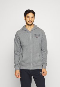 Tommy Hilfiger - Cipzáras pulóver - medium grey heather Miniatűr kép 1