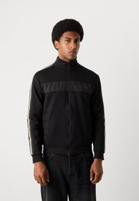 Antony Morato REGULAR FIT IN INTERLOCK BLEND WITH EFFECT LOGO PRINT - Sweater met rits - black