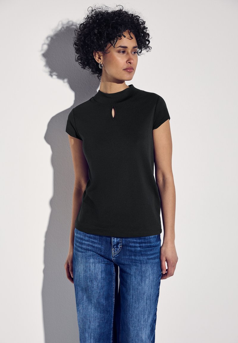 Street One MIT DEZENTEM CUT-OUT - Triko s potiskem - schwarz