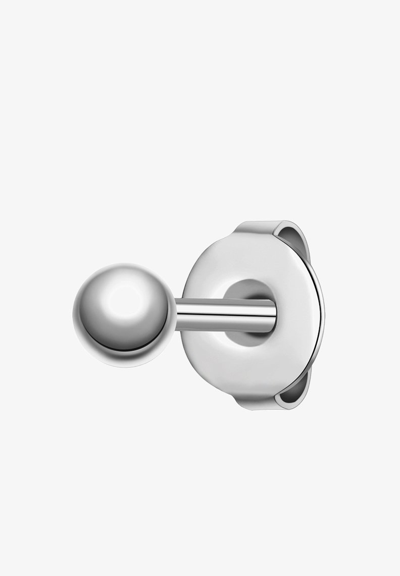 Nerūdijančio plieno sieninis kabliukas su apvalia kamuoliuko galvute ir apvaliu montavimo pagrindu, turintis sušlifuotą paviršių ir lygų tekstūrą.