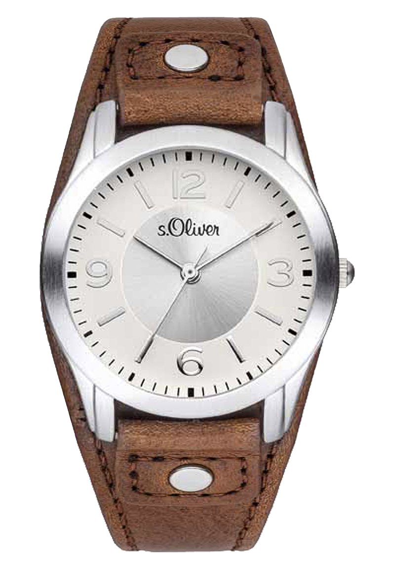 Lederarmband S Oliver Herren Armbanduhr Analog Quarz