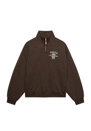 Superdry & Co, SUPERDRY COUNTRY CLUB HALF ZIP SWEATSHIRT.. - Felpa - dark chocolate brown marl