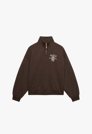 Superdry & Co, SUPERDRY COUNTRY CLUB HALF ZIP SWEATSHIRT.. - Felpa - dark chocolate brown marl