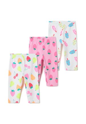 TRIPACK THREE-QUARTER STRETCH WITH PRINT - Shorts - white pink