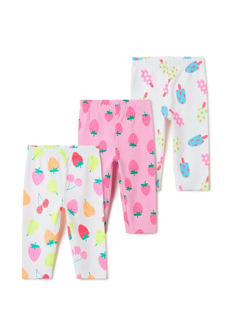 OVS - TRIPACK THREE-QUARTER STRETCH WITH PRINT - Shorts - white pink, Enlarge