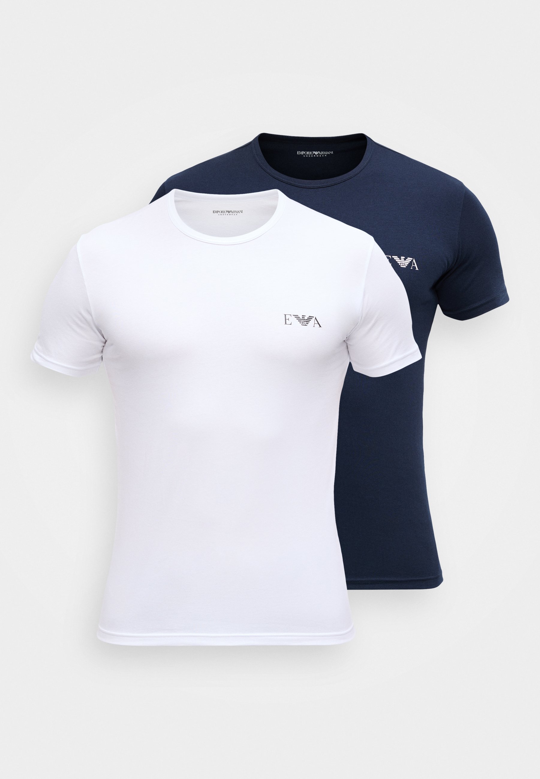 Emporio Armani V NECK 2 PACK - Undershirt - white/dark blue/white