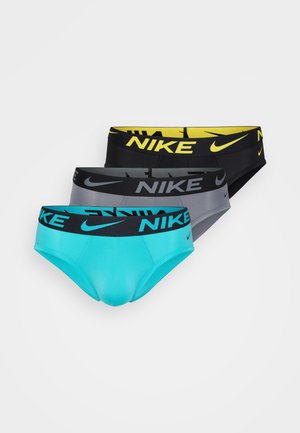 HIP BRIEF 3 PACK - Trosor - black/grey/turquoise