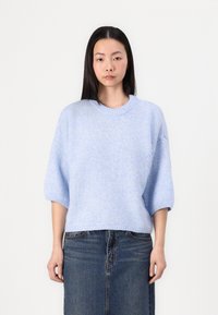 Gina Tricot - SHORT SLEEVE - Strikkegenser - blue Miniatyrbilde 1
