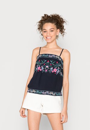 YASCHELLA STRAP FEST - Top - sky captain/white embroidery