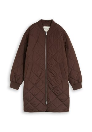 TOM TAILOR DENIM, TOM TAILOR DENIM JACKEN STEPPMANTEL MIT  BOMBERKRAGEN - Zimný kabát - cool dark brown