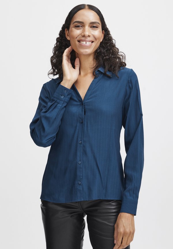 BYHUBBA - Button-down blouse - poseidon