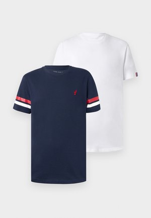 2 PACK - Nyomott mintás póló - navy blazer/bright white