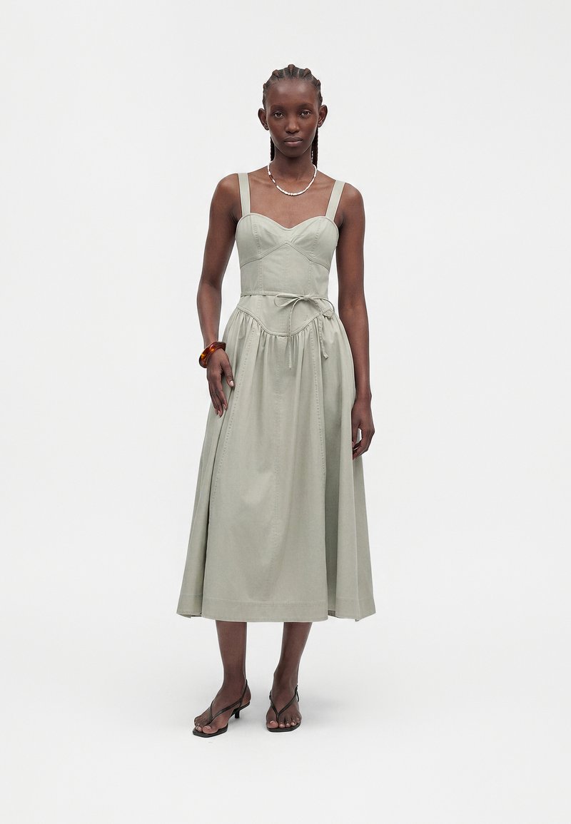 corset dress abercrombie & Fitch MIDI - Day dress enhanced woven fabric more_specific:SLIP DRESS Strappy corset MB FASHION Long Sleeve Coat Size:42 L