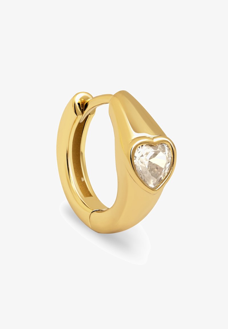 Orecchino singolo a cerchio con diamanti in oro campanella piccola 11 mm | Gioi Orecchino singolo a cerchio con diamanti in oro campanella piccola 11 mm | Gioi