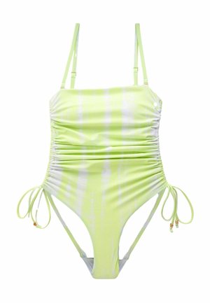 RUCHED LEG TUMMY CONTROL - Fürdőruha - lime green tie dye