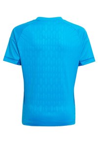 Kortärmad träningströja i klargul, tillverkad av slät polyester. Har ett subtilt mönster av diamanter över ryggen och sid sömmarna.