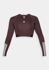 Topper langermet - shadow brown/white