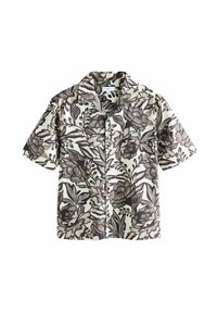 REGULAR FIT - FLORAL PRINTED SHORT SLEEVE - Pluus - monochrome