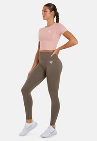 SQUATPROOF SHARP HIGH WAISTED SEAMLESS SCRUNCH - Leggingsit - ash brown
