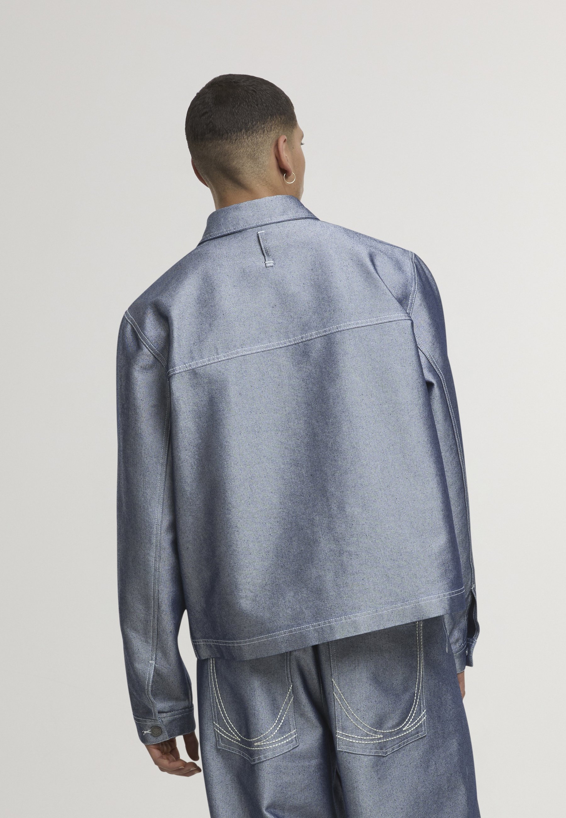 Karl Kani CROPPED - Denim jacket - silver/silver-coloured - Zalando.ie