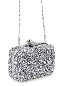 Desa RHEINSTONE WITH CHAIN STRAP - Clutch - gray
