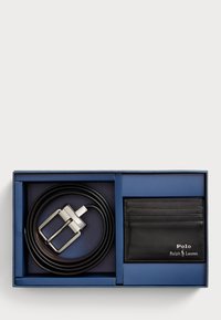 LEATHER BELT & CARD CASE GIFT SET - Bälte - black
