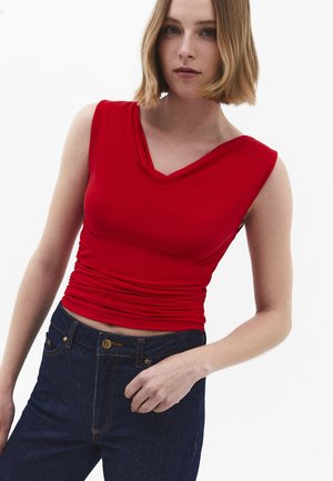 OXXO, OXXO COWL NECK BODYCON TANK TOP - Top - racing red