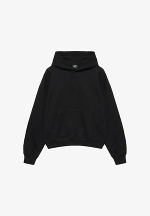 PULL&BEAR, BOXY FIT WITH HOOD - HOODIE - Sweat à capuche - black