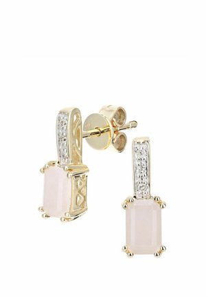 AND OPAL GEMSTONE RECTANGLE CUT DROP - Pendientes - yellow gold-coloured