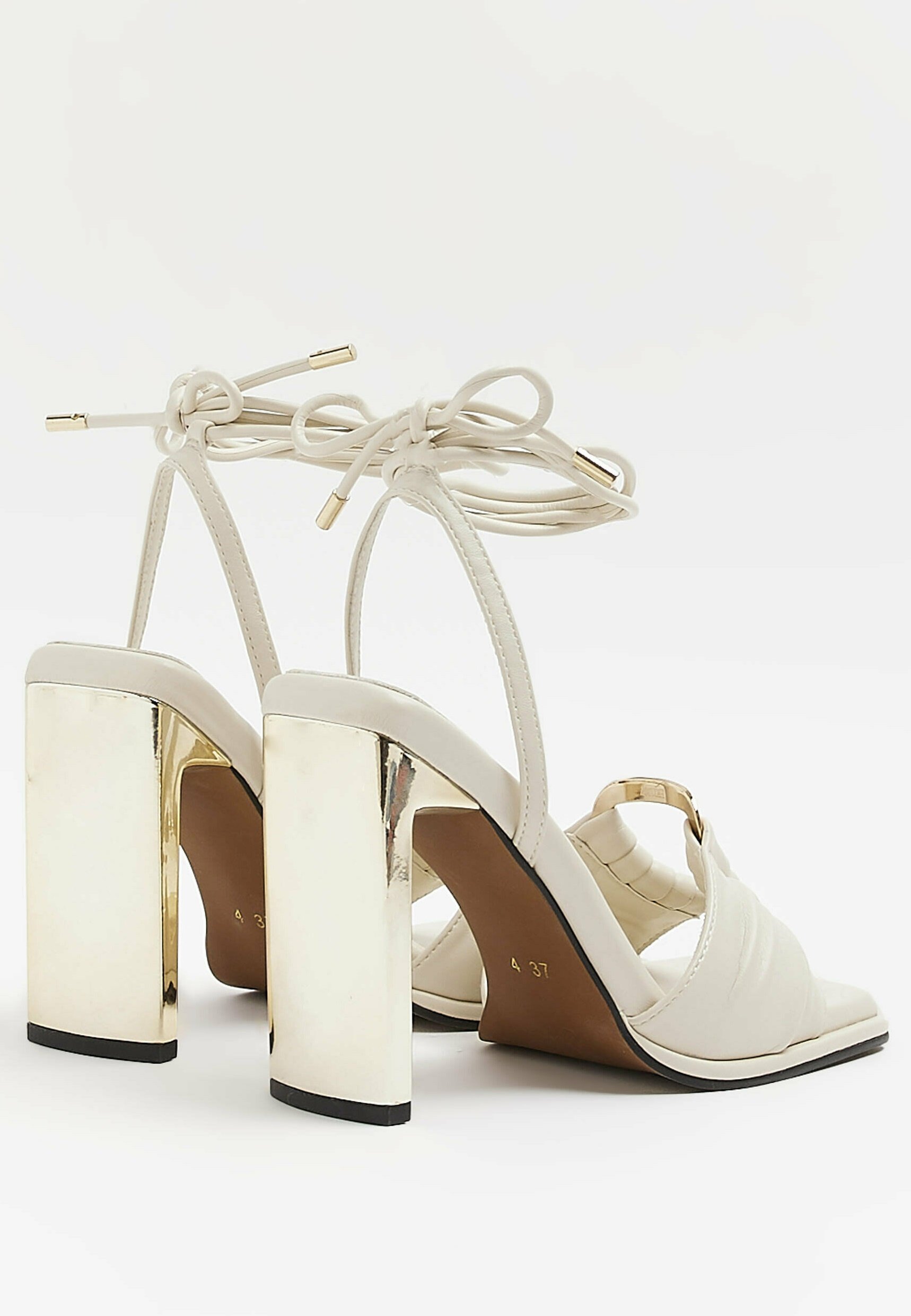 River Island Wide Fit Sandalen met hoge hak - cream/crème - Zalando.be