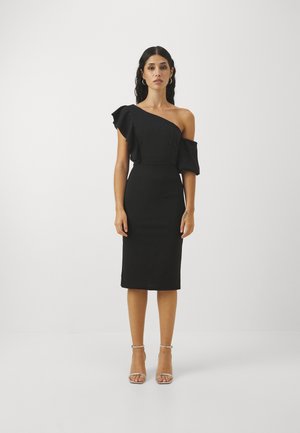 WAL G PETITE TAMMY OFF SHOULDER MIDI - Denné šaty - black