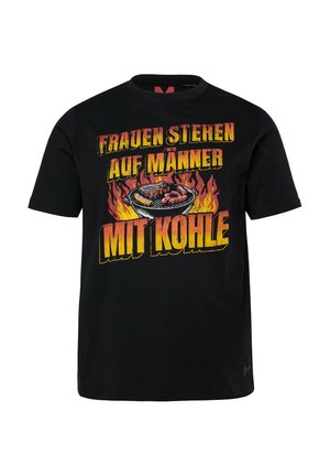 Men Plus, MEN+ T-SHIRT, GERMAN BBQ PRINT, SHORT SLEEVES, UP TO 8XL - T-shirt con stampa - black