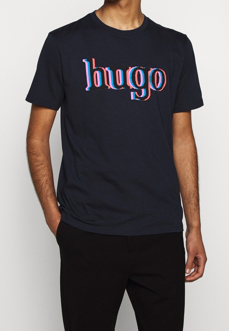 HUGO Triko s potiskem - dark blue