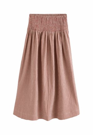 DROP WAIST GINGHAM - Maxirock - rust brown