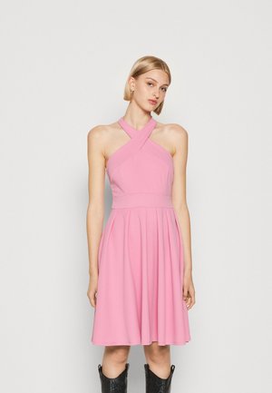 WAL G. NELLY CROSS NECK SKATER - Φόρεμα από ζέρσεϊ - rose pink