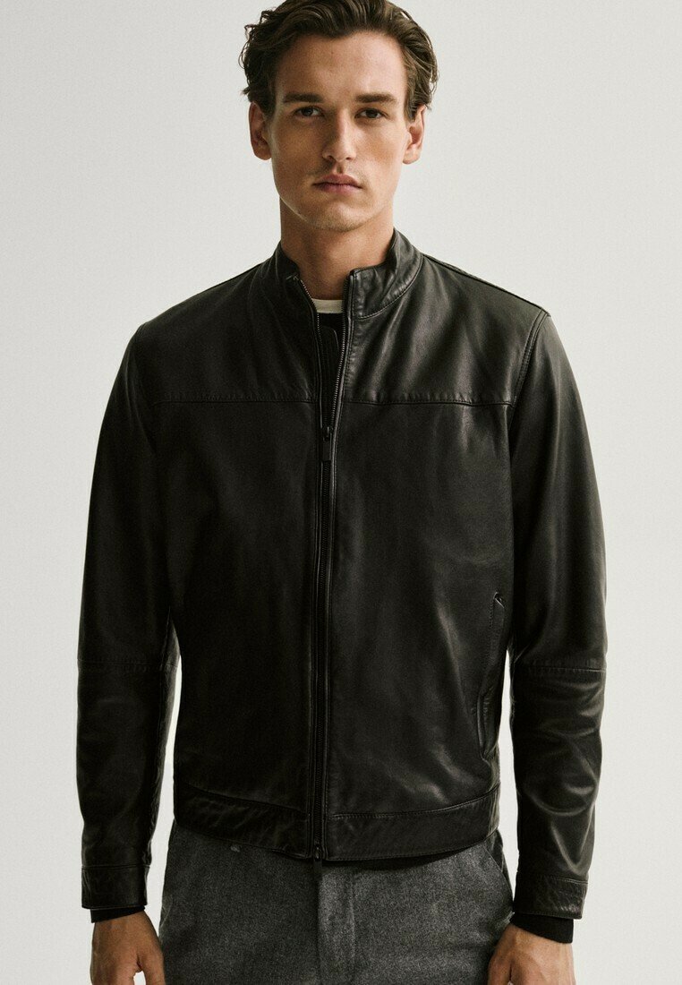 leather jacket massimo dutti