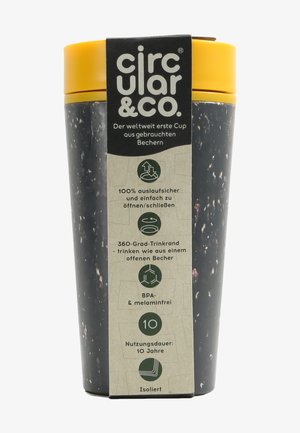 CIRCULAR & CO KAFFEEBECHER TO GO MIT DECKEL - 340 ML - Sportovní lahev - schwarz / gelb