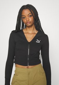 Puma CLASSICS LONG SLEEVE V NECK  - Cardigan - black