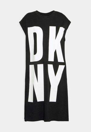 DKNY EXPLODED LOGO TUNIC - Jersey dress - black/white