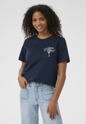 Kaffe KALIVIA - T-shirt imprimé - midnight marine