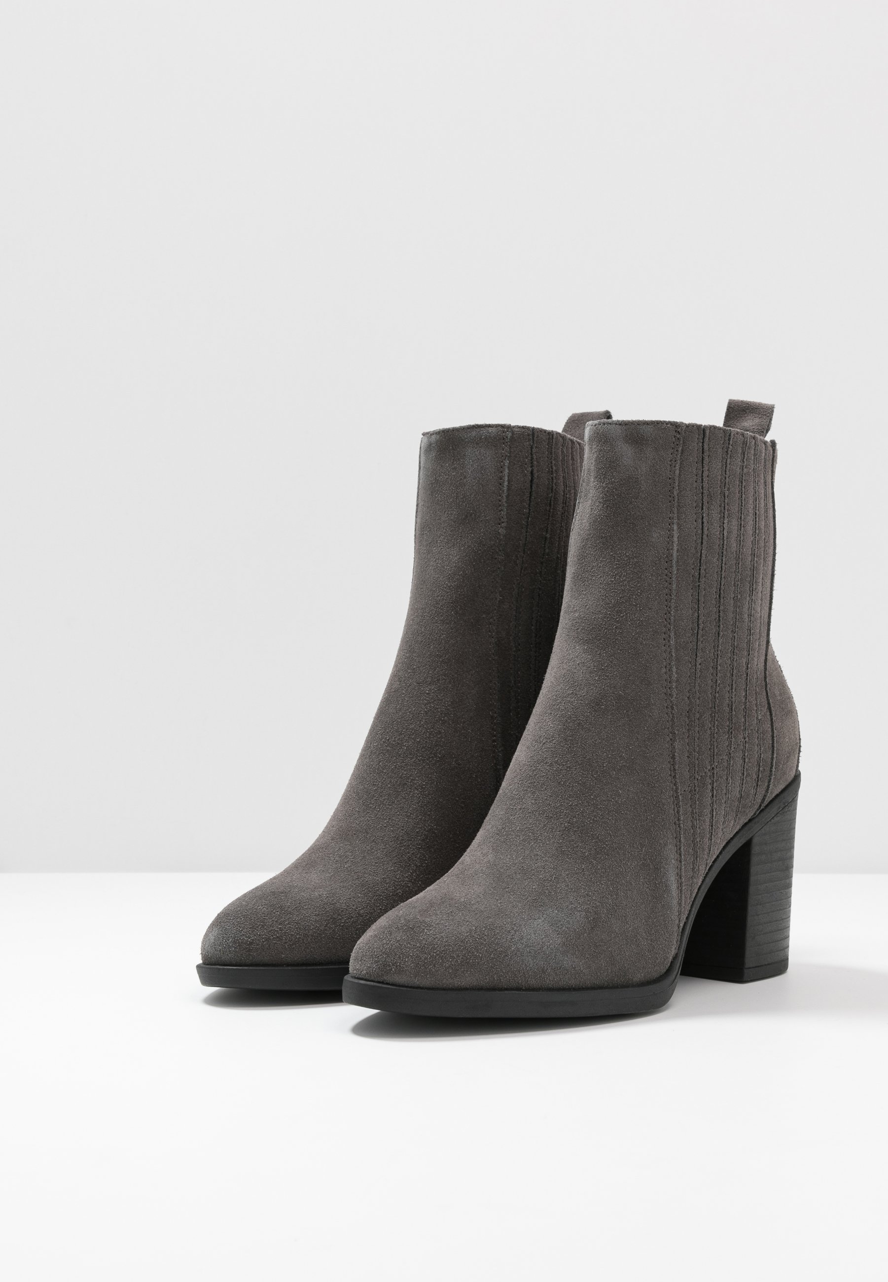 LEATHER CHELSEA BOOTIE Enkellaarsjes met hoge hak grey LEATHER CHELSEA BOOTIE Enkellaarsjes met hoge hak grey