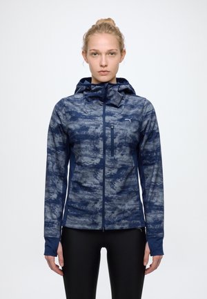 Puma, W RUN BRIGHTSTRIDE AOP PRIMALOFT JACKET - Яке за бягане - persian blue